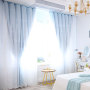 Star Laser Cutting Hollow Cut Out Shaped Polyester Blackout Living Room Curtain, Thermal Insulated