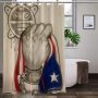 Clear Printed Shower Curtain Set, National Flag Home Decor Polyester Shower Curtains Set&