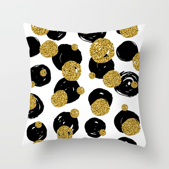 Nordic Style Gold Geometric Print Cushion Cover, Custom Sofa Square Cushion Cover /