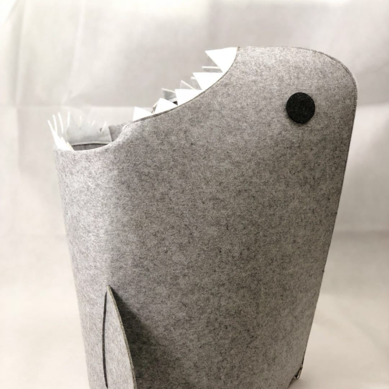 Amazon Cartoon shark felt 41*35*58CM Laundry basket sundry storage bag 490g basket Desktop bucket