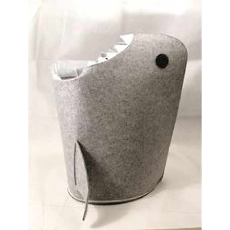 Amazon Cartoon shark felt 41*35*58CM Laundry basket sundry storage bag 490g basket Desktop bucket