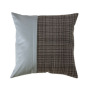 stripe genuine leather pillowcase 100% poly jacquard Fabric And Leather Splice Pillow Covers New Styles