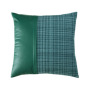 stripe genuine leather pillowcase 100% poly jacquard Fabric And Leather Splice Pillow Covers New Styles
