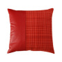 stripe genuine leather pillowcase 100% poly jacquard Fabric And Leather Splice Pillow Covers New Styles