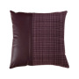 stripe genuine leather pillowcase 100% poly jacquard Fabric And Leather Splice Pillow Covers New Styles