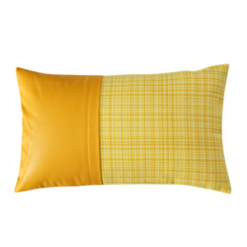 stripe genuine leather pillowcase 100% poly jacquard Fabric And Leather Splice Pillow Covers New Styles