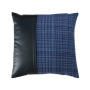 stripe genuine leather pillowcase 100% poly jacquard Fabric And Leather Splice Pillow Covers New Styles