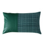 stripe genuine leather pillowcase 100% poly jacquard Fabric And Leather Splice Pillow Covers New Styles