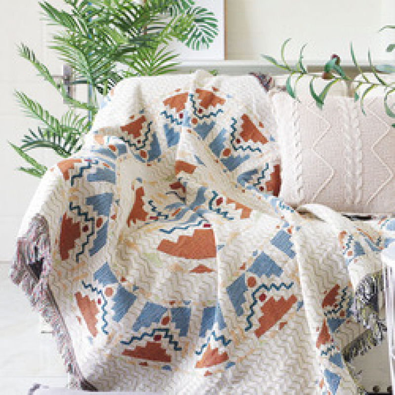 Tribal Blankets Indian Outdoor Rugs Camping Picnic Blanket Boho Decorative Bed Blankets Plaid Sofa Mats Travel Rug Tassels Linen