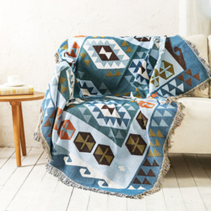 Tribal Blankets Indian Outdoor Rugs Camping Picnic Blanket Boho Decorative Bed Blankets Plaid Sofa Mats Travel Rug Tassels Linen