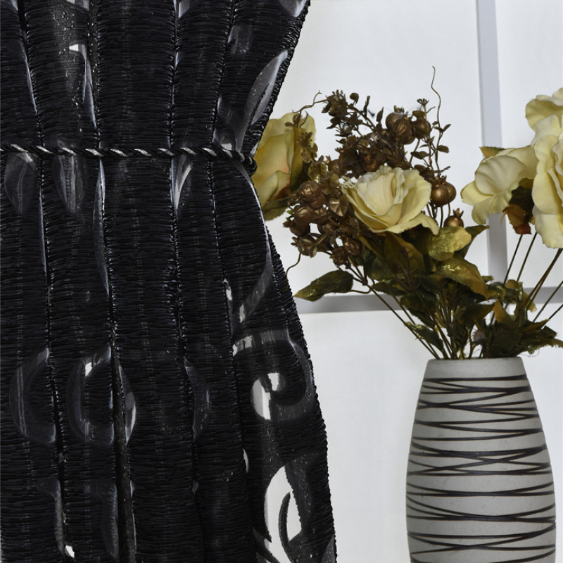Europa Jacquard Curtain Panel, Made In China Sheer Curtains Black Curtain Cloth/