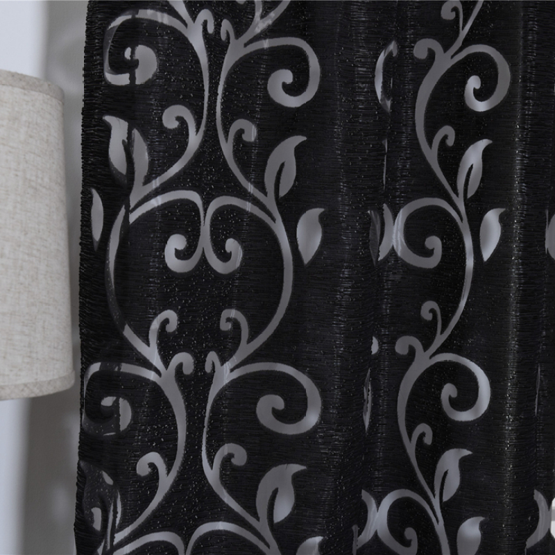 Europa Jacquard Curtain Panel, Made In China Sheer Curtains Black Curtain Cloth/