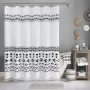 Wholesale Printed Waffle Weave Shower Curtains,  OEM Factory Wholesale Shower Curtains with Tassel$