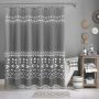 Wholesale Printed Waffle Weave Shower Curtains,  OEM Factory Wholesale Shower Curtains with Tassel$