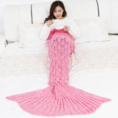 Wholesale Knitted Adult Blanket Comfortable Soft Mermaid Tail Blankets,Mermaid Tail Blanket Adult#