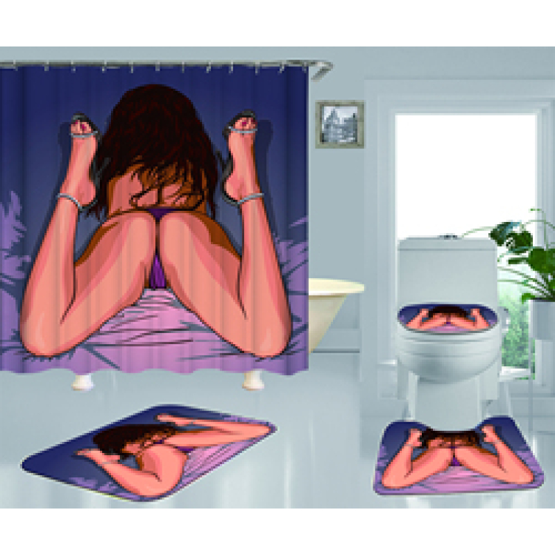 Underpants Nude Busty Sexy White Girl Women Bare Ass Polyester Shower Curtain, Digital Print Bathroom Waterproof Curtain/