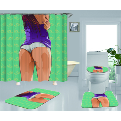 Underpants Nude Busty Sexy White Girl Women Bare Ass Polyester Shower Curtain, Digital Print Bathroom Waterproof Curtain/