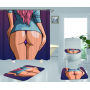 Underpants Nude Busty Sexy White Girl Women Bare Ass Polyester Shower Curtain, Digital Print Bathroom Waterproof Curtain/