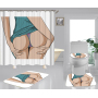Underpants Nude Busty Sexy White Girl Women Bare Ass Polyester Shower Curtain, Digital Print Bathroom Waterproof Curtain/