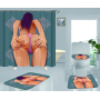 Underpants Nude Busty Sexy White Girl Women Bare Ass Polyester Shower Curtain, Digital Print Bathroom Waterproof Curtain/