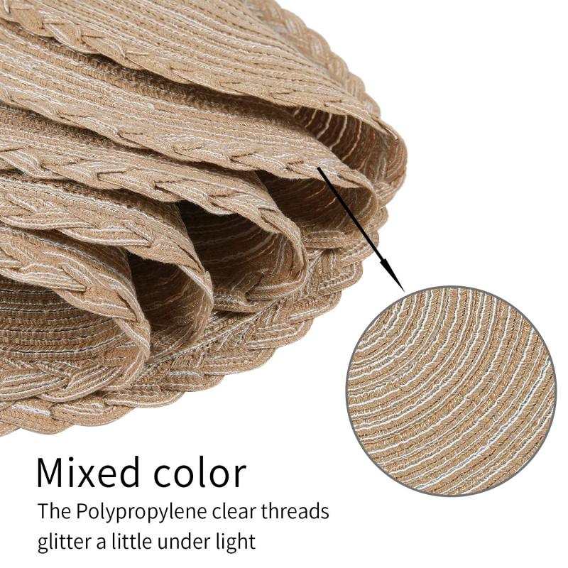 Lot de 4 sets de table ronds pour table à manger, tapis de table de cuisine en coton tissé résistant à la chaleur et antidérapant, 14 pouces, faciles d'entretien #