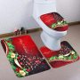 4 Pcs Merry Christmas Shower Curtain Set with Non-Slip Rug, Toilet Lid Cover and Bath Mat, Xmas Christmas Tree Shower Curtain