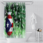 Wholesale Printed Shower Curtain Set, Popular Pink Puerto Rico Flag Shower Curtain*