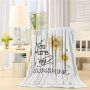 Amazon hot selling custom sunflower flower print fleece plush blanket,Comfortable sofa covered with blanket/