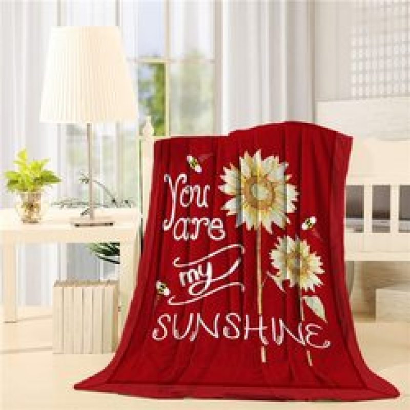 Amazon hot selling custom sunflower flower print fleece plush blanket,Comfortable sofa covered with blanket/
