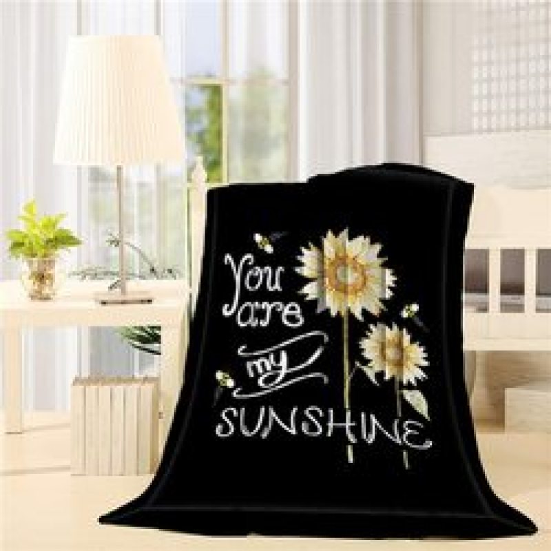 Amazon hot selling custom sunflower flower print fleece plush blanket,Comfortable sofa covered with blanket/