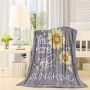 Amazon hot selling custom sunflower flower print fleece plush blanket,Comfortable sofa covered with blanket/