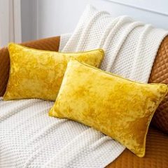 Velvet Plain Cushion Cover For Living Room, Large Decoration Seating Cushions/