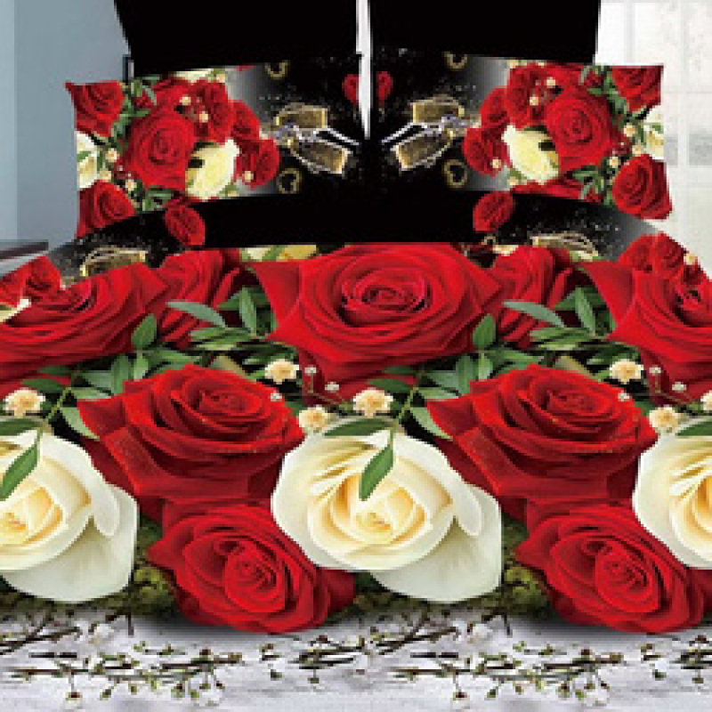 Stock Cotton Bedding Sheet Set, Flower And Butterfly Bedding Set/