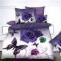 Stock Cotton Bedding Sheet Set, Flower And Butterfly Bedding Set/