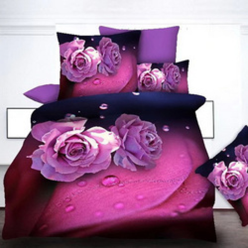 Stock Cotton Bedding Sheet Set, Flower And Butterfly Bedding Set/