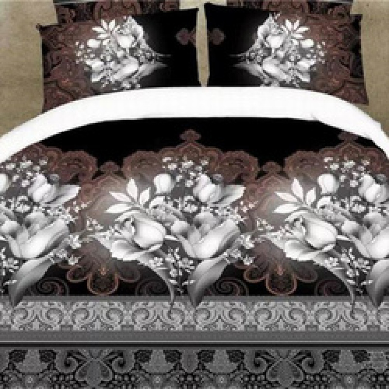 Stock Cotton Bedding Sheet Set, Flower And Butterfly Bedding Set/