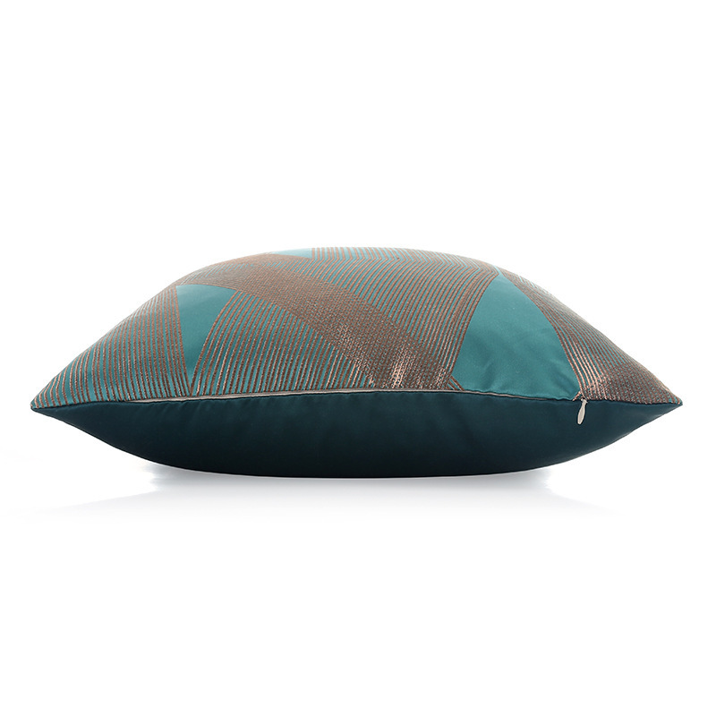 Dark Green Satin Jacquard Cushion Cover, Custom Light Luxury Cushion Cover /