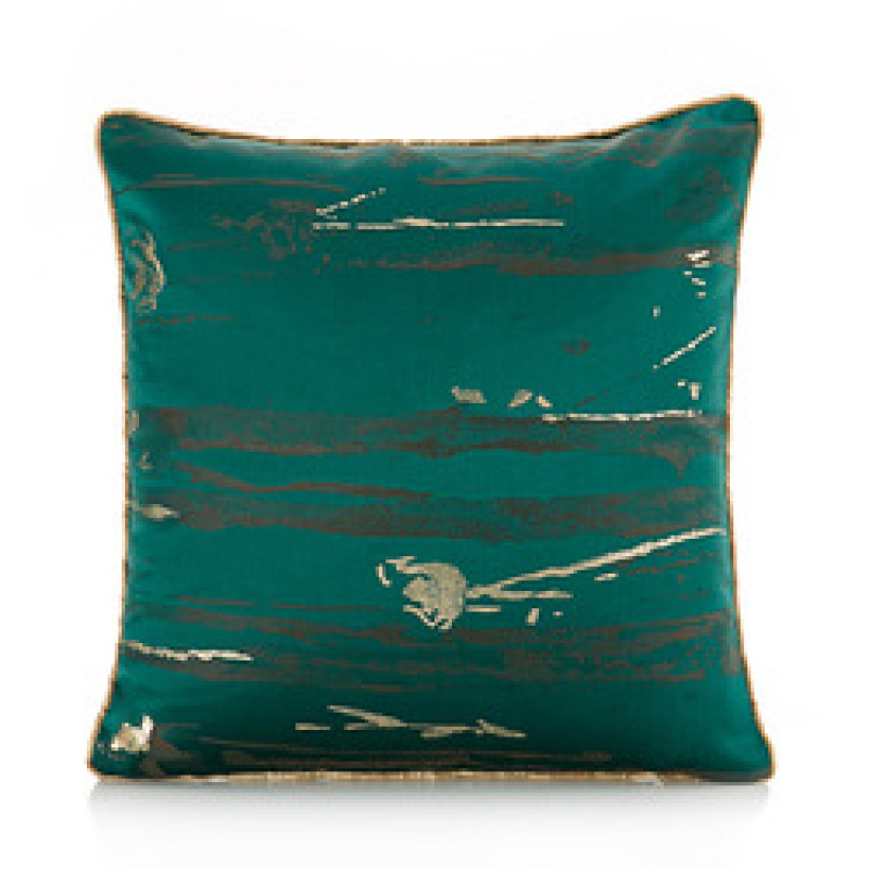 Dark Green Satin Jacquard Cushion Cover, Custom Light Luxury Cushion Cover /