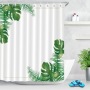 Pretty Yellow Black Gold Long Palm Leaf Shower Curtain Liner Hooks Sets Bathroom Waterproof Fabric/ bathroom curtain
