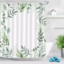 Pretty Yellow Black Gold Long Palm Leaf Shower Curtain Liner Hooks Sets Bathroom Waterproof Fabric/ bathroom curtain
