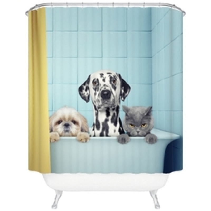Bathroom Shower Curtain Cartoon Shading Waterproof, Thick Mildew Bathroom Curtain/