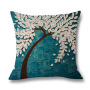 Ins Nordic Wind Oil Painting Tree Printed Flax Square Pillow Cover Sofa Bed, Patio Furniture Throw Pillow Cases/