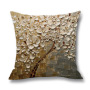 Ins Nordic Wind Oil Painting Tree Printed Flax Square Pillow Cover Sofa Bed, Patio Furniture Throw Pillow Cases/