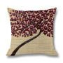 Ins Nordic Wind Oil Painting Tree Printed Flax Square Pillow Cover Sofa Bed, Patio Furniture Throw Pillow Cases/