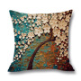 Ins Nordic Wind Oil Painting Tree Printed Flax Square Pillow Cover Sofa Bed, Patio Furniture Throw Pillow Cases/