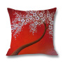 Ins Nordic Wind Oil Painting Tree Printed Flax Square Pillow Cover Sofa Bed, Patio Furniture Throw Pillow Cases/