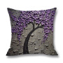Ins Nordic Wind Oil Painting Tree Printed Flax Square Pillow Cover Sofa Bed, Patio Furniture Throw Pillow Cases/