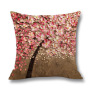 Ins Nordic Wind Oil Painting Tree Printed Flax Square Pillow Cover Sofa Bed, Patio Furniture Throw Pillow Cases/