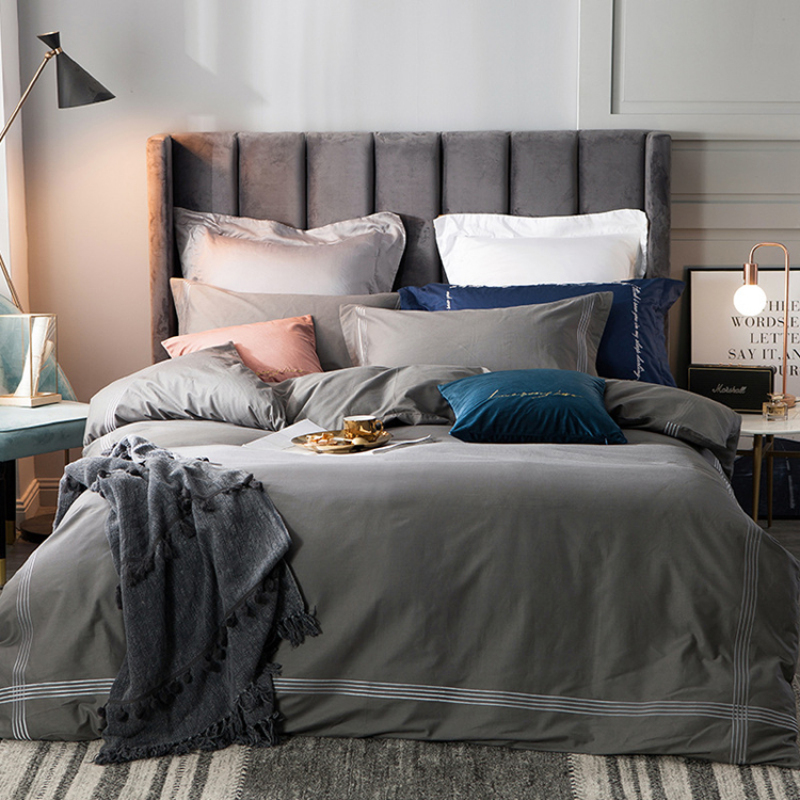 Hot Sale Bedding Set Cotton 100%, Nordic Style The Bedspread Sheet Printed Dyed Bed Sheet Set Bedding Sets/