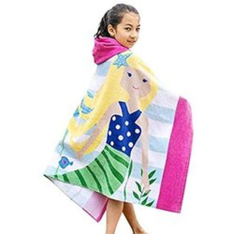 Cartoon Kids Hooded Children Bath Hooded Towel,Swim Towels Quick Drying Bath Towel#